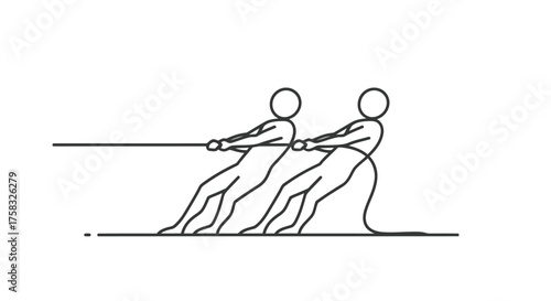 Illustration of two people playing tug of war