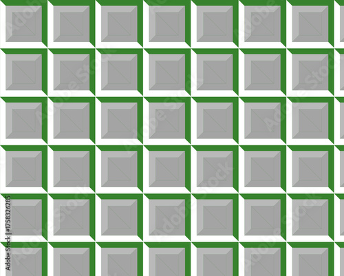 Seamless geometric square pattern tile design with 3D color cube surface vector illustration