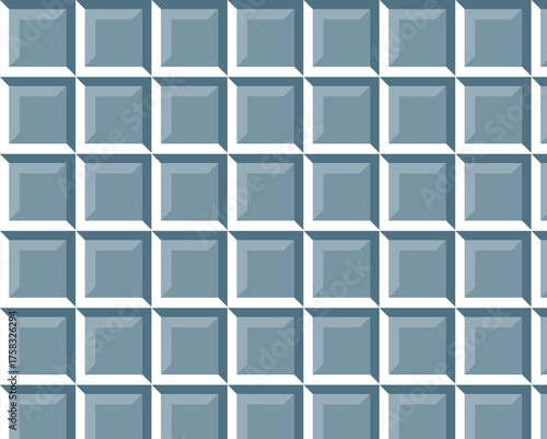 Seamless geometric square pattern tile design with 3D color cube surface vector illustration