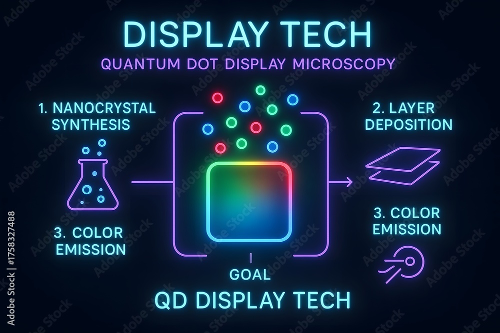 Fototapeta premium Types of Digital Displays and Specifications Infographic for Technology Choice