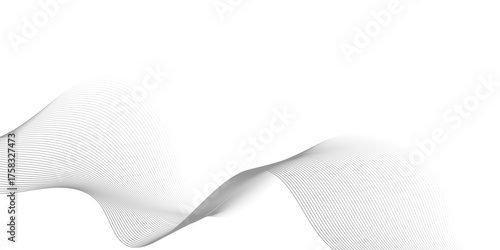 Elegant 3D smoke art illustration with a white smoke wave on a black and white background creating a concept design