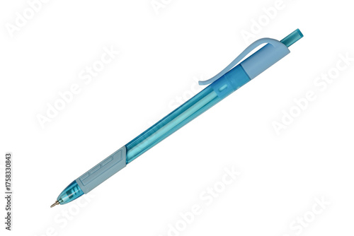 Plastic ballpoint pen isolated on transparent.