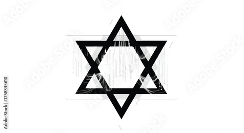 Bold Star of David symbol with distressed texture, representing faith and heritage