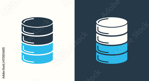 Stacked disks icon set for web apps data storage and database symbol -  Glyph solid icon - Editable modern style icon.