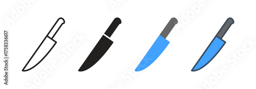 Chef knife icon representing cooking, food preparation, and culinary arts, suitable for kitchen, restaurant, culinary classes, and food industry design projects