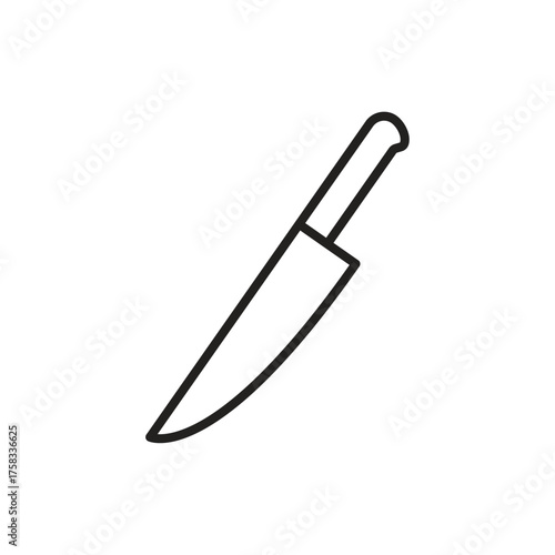 Chef knife icon representing cooking, food preparation, and culinary arts, suitable for kitchen, restaurant, culinary classes, and food industry design projects