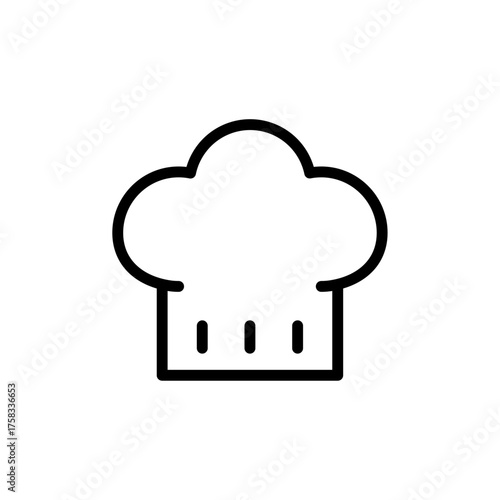 Chef hat icon representing cooking, culinary arts, and food industry, suitable for restaurant, kitchen, cooking classes, food services, and hospitality design projects