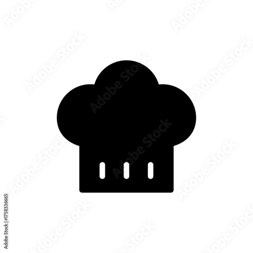 Chef hat icon representing cooking, culinary arts, and food industry, suitable for restaurant, kitchen, cooking classes, food services, and hospitality design projects