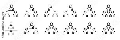 Collection of business organization charts and team structures