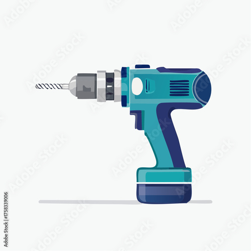 A vibrant vector illustration of a cordless drill perfect for home improvement projects