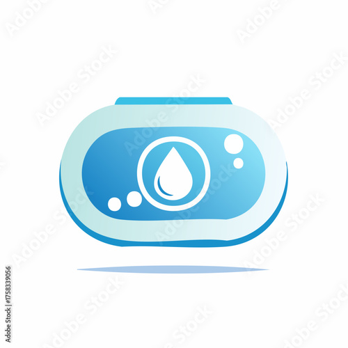 Abstract blue water drop logo design with a modern and clean aesthetic