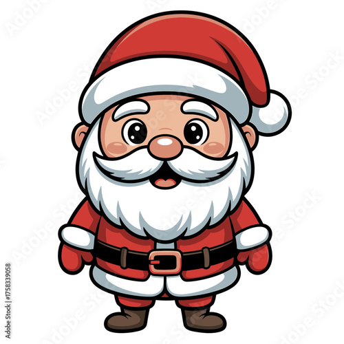 Holiday Cheer: Animated depiction of a jovial figure. Symbol of the holiday season, this character is a beacon of joy, celebration, and giving. This figure is captured in a cartoon style.