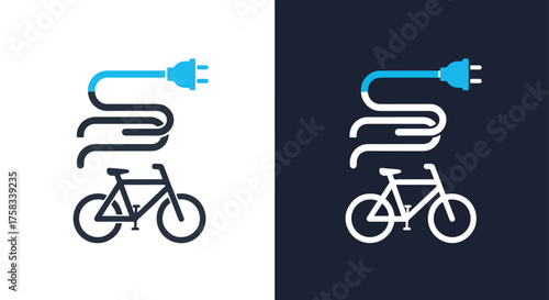 Electric bicycle charging icon set modern design for sustainable transport and eco-friendly energy solutions -  Glyph solid icon - Editable modern style icon.