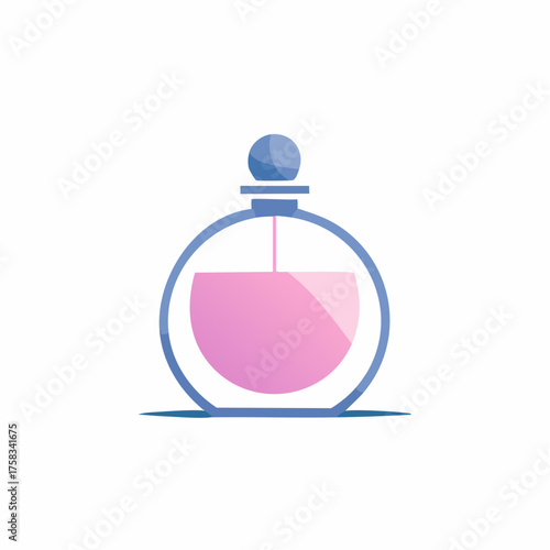 Elegant perfume bottle icon design with gradient fill and blue outline