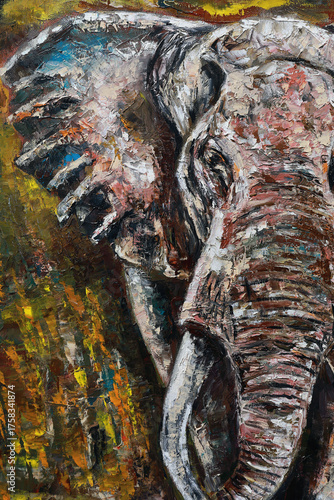 Majestic Elephant Portrait – Wildlife Oil Painting