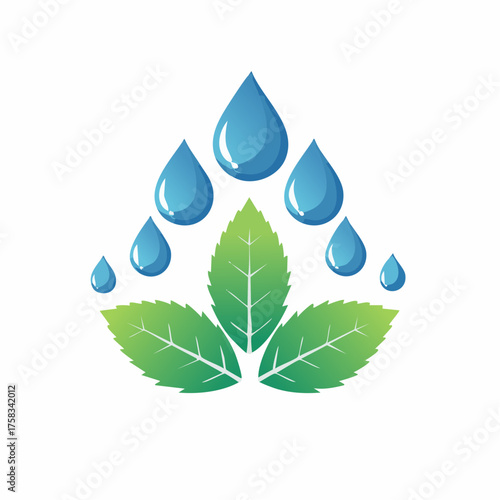 Freshness and purity: Water droplets and leaves symbolize natural and clean elements