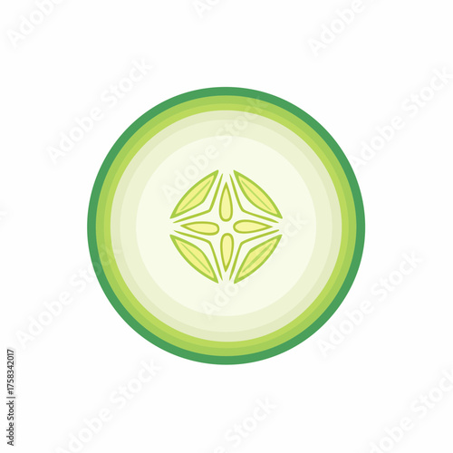 Freshness and Health: Artistic Depiction of a Sliced Cucumber for Wellness Promotion