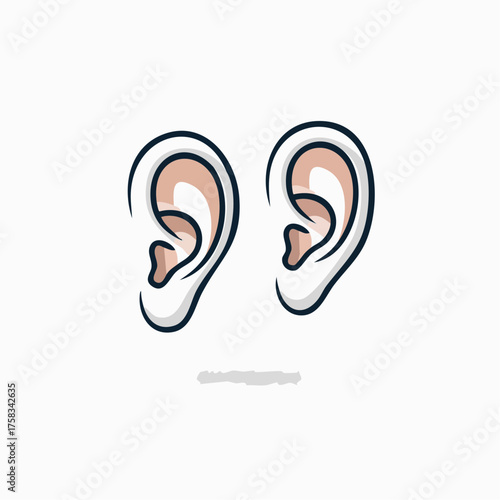 Human ears illustration showcasing hearing anatomy and auditory perception clarity