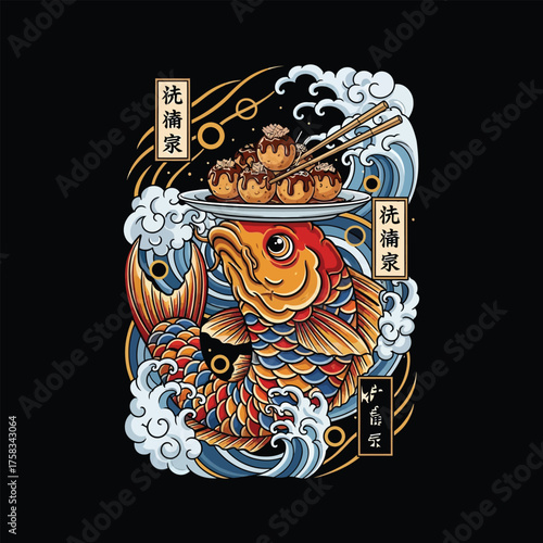 Vibrant koi fish t shirt