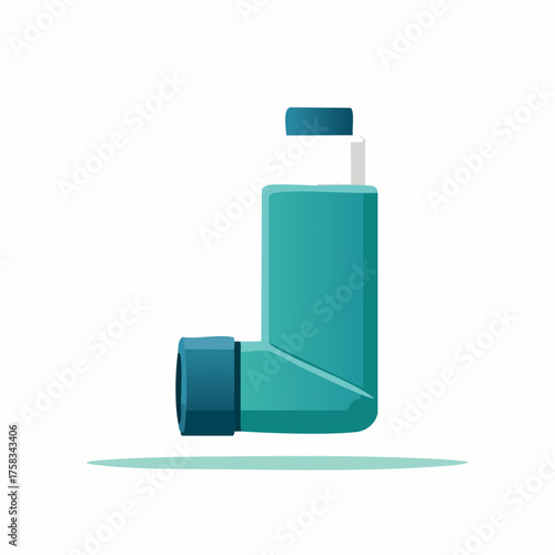 Illustration of an Inhaler for Asthma Treatment and Respiratory Support