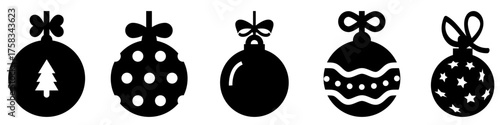 Christmas ball icon vector set. christmas toy illustration sign collection. new Year symbol. Christmas web icons.