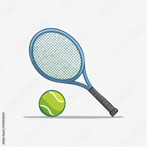 Illustration of tennis racket and ball ideal for sport promotion material