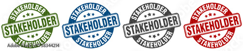 stakeholder stamp. stakeholder round stamp set isolated on white background