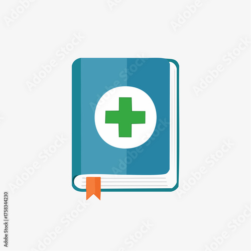 Medical handbook illustration symbolizing healthcare reference and wellness guide