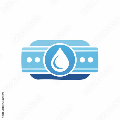 Water filter logo design, clean drinking water concept, health symbol, vector
