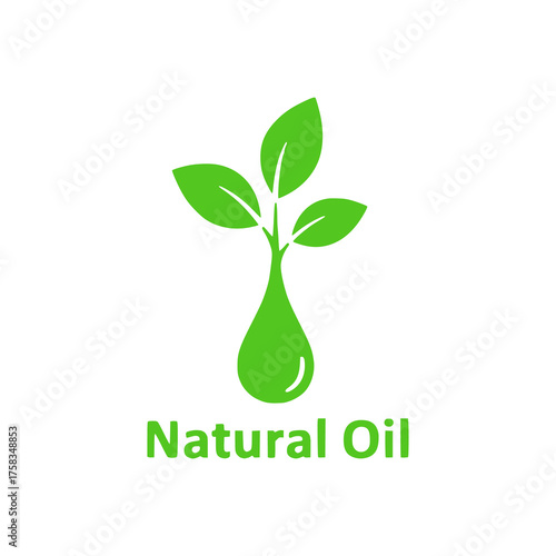 Natural oil drop logo icon design vector template	