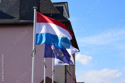 flags of Luxembourg and the EU 