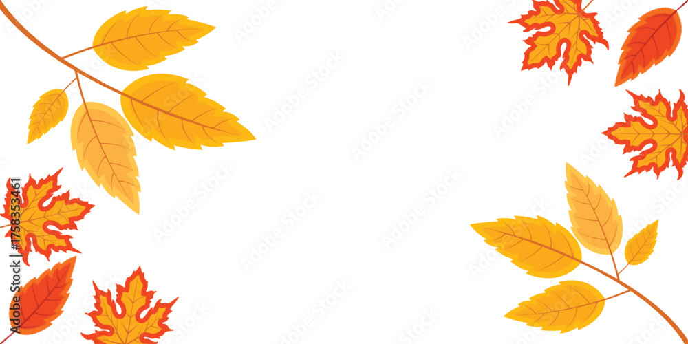 Naklejka premium Autumn Leaf Seamless Pattern – Fall Foliage Vector Background Design