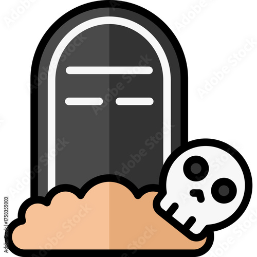 tombstone icon illustration design with filled outline