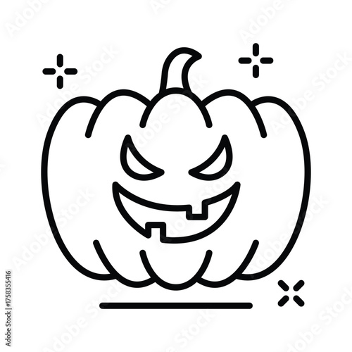 Take a look at this amazing outline icon of halloween pumpkin