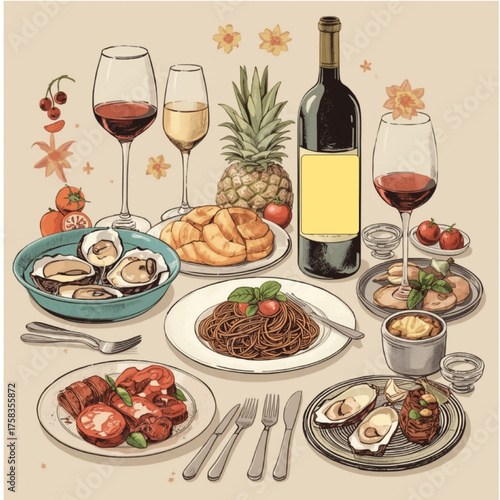 Table setting, Cutlery, Plates, Mediterranean food, 