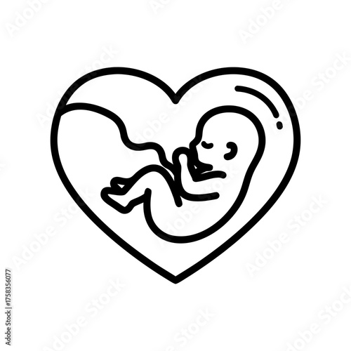 Heart Symbolizing Unborn Baby Inside, Representing Love, Life, and New Beginnings