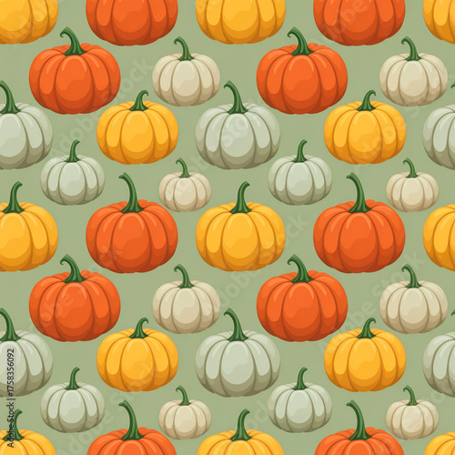 wallpaper pattern featuring stylized pumpkins