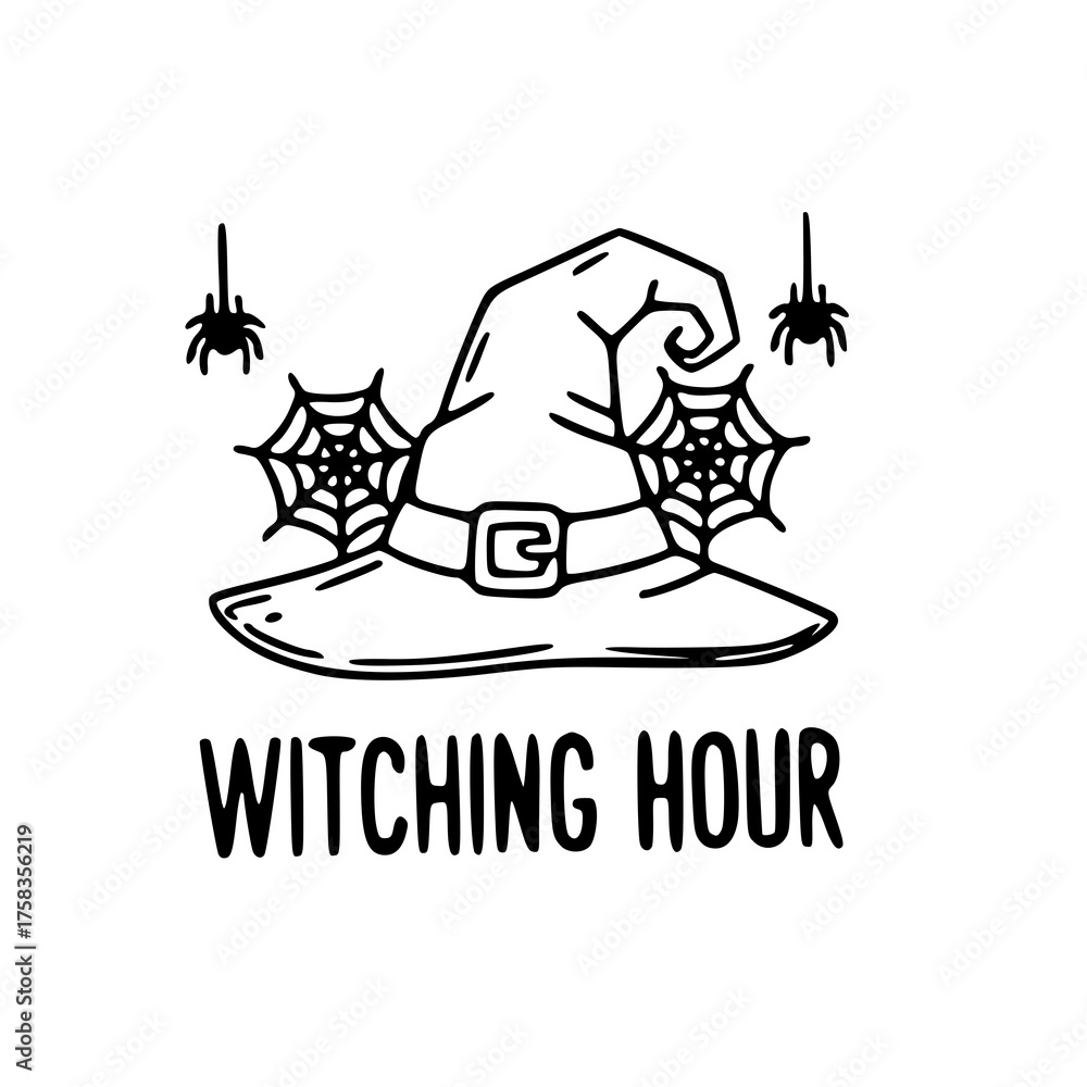 Fototapeta premium Witching Hour Halloween Vector Illustration