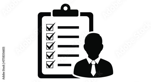 Checklist with a person for tasks and planning