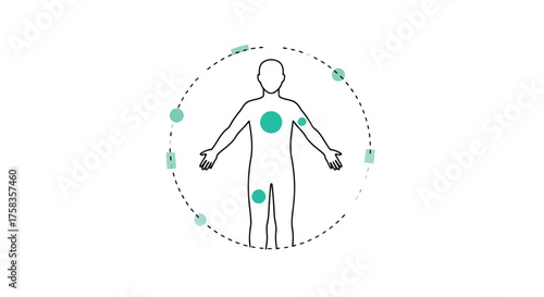 Human body with health indicators