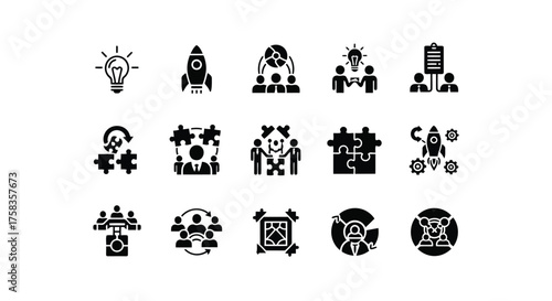 Set of business and startup icons, vector format