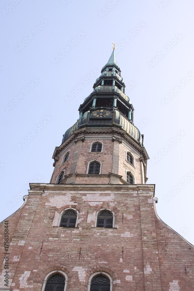 Fototapeta premium Architecture in Old Riga. The poetry of decay and authenticity.