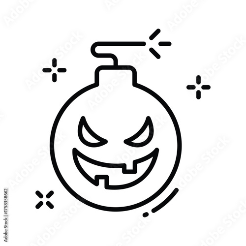 Halloween pumpkin shaped bomb for scary and spooky artwork.