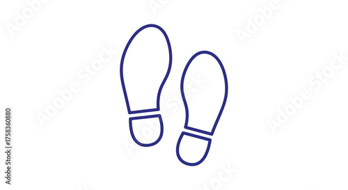 Blue footprint icon for tracking and navigation