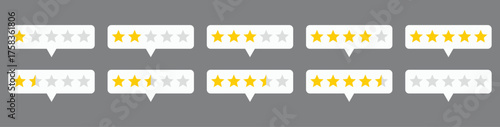 Five stars rating for service review on grey background eps 10 vector