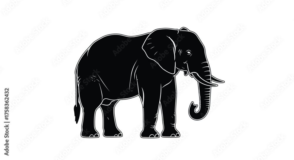 Fototapeta premium Silhouette of an elephant