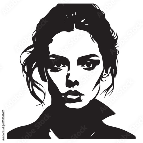 Abstract planet illustration isolated on white background depicts a celestial body with orbiting moons and rings, rendered in a minimalist black and white style, ideal for spacethemed designs