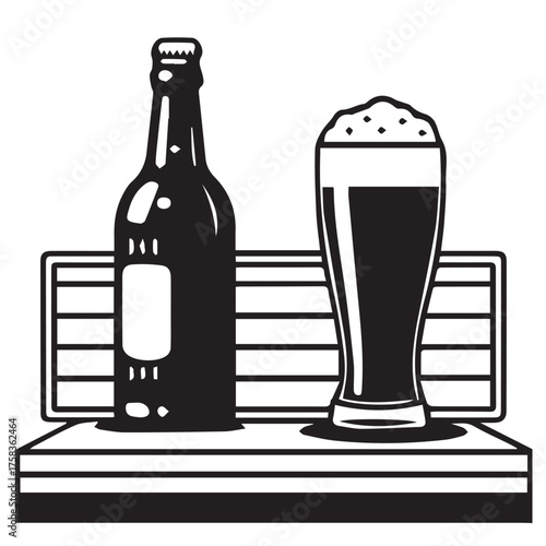 bottle and glass of beer