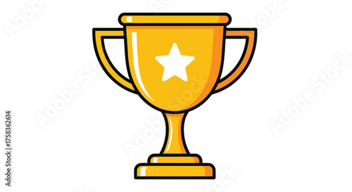 Golden trophy with a star for the winner