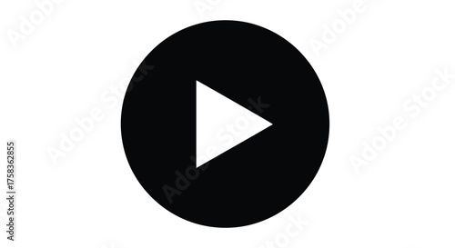 Black play button, perfect for media players